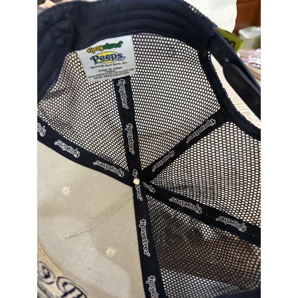 Tipsy‎ Elves PEEPS Brand Trucker Hat Navy White Mesh Snapback Cap